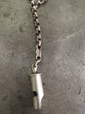 Vintage Silver Whistle on Heavy Silver Decorative Silver Pocket Watch Chain