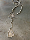 Vintage WW1/WW2 Military Rosary & Sterling Charm Necklace
