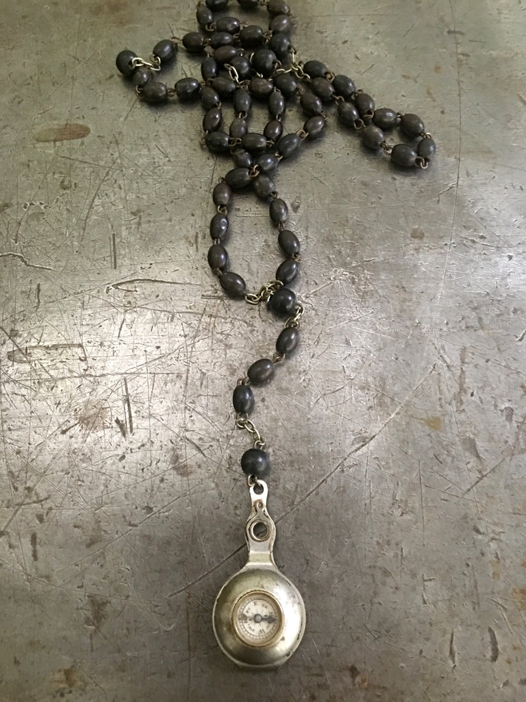 Vintage Rosary & Compass/Magnify Glass Necklace