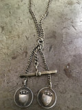 Vintage 2 Silver Medals Necklace