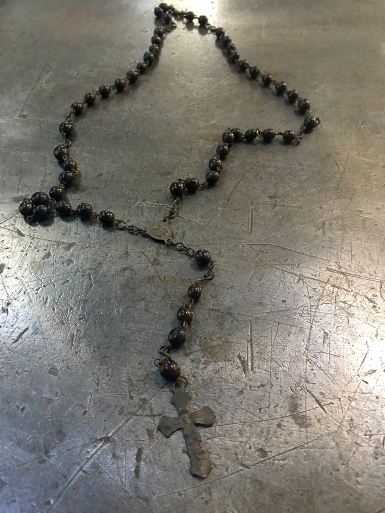 Vintage Brown Wood Rosary