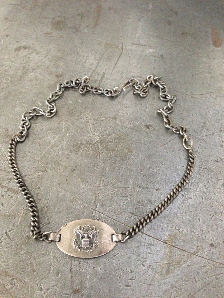 Vintage silver WW2 sweetheart bracelet necklace