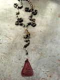 Vintage Small Bronze Buddha Rosary Necklace