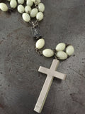 Vintage Long "Glow" In the Dark Rosary Bead Necklace