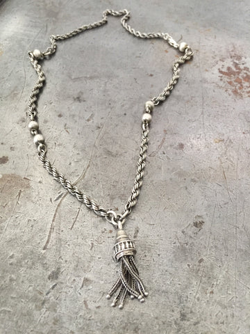 Vintage Sterling Tassel Necklace