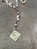 Vintage Military Rosary & Compass Fob Necklace