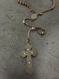 Vintage WW1/WW2 Military Brass Rosary Beads with Catacombe Roma Crucifix