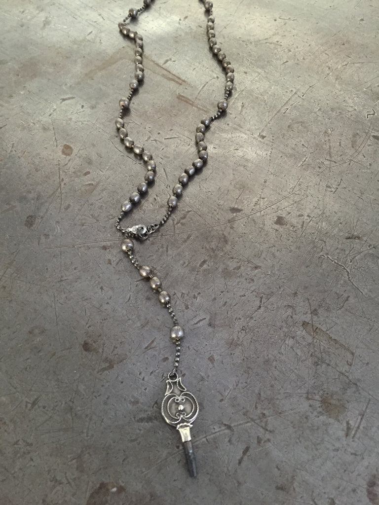 Vintage Military Issue Rosary & Key Necklace