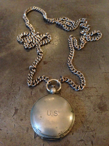 Vintage US Miltary Wittnauer Compass Necklace