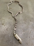 Vintage Silver Whistle on Heavy Silver Decorative Silver Pocket Watch Chain