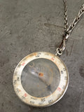Vintage 2 Sided Glass Compass Necklace