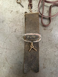 Vintage Leather Pocket Watch Fob with Vintage Brass Key Necklace