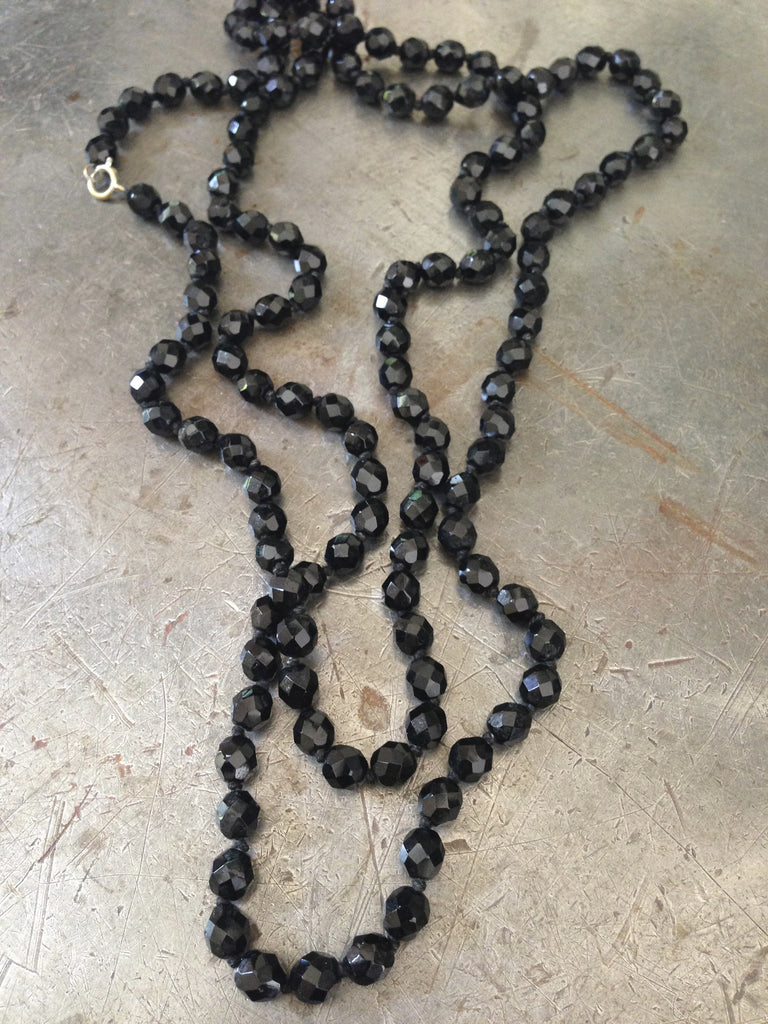 Vintage French Jet bead necklace