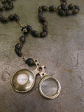 Vintage Rosary & Compass/Magnify Glass Necklace