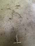 Vintage Silver T-Bar Fob Necklace