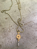 Vintage Brass #1 Pocket Watch Key Necklace