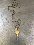 Vintage Brass #9 Pocket Watch Key Necklace