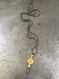 Vintage Brass #9 Pocket Watch Key Necklace