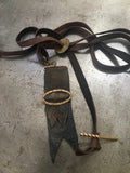 Vintage Leather Pocket Watch Fob & Vintage Gold T-Bar Fob Necklace