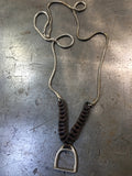 Vintage Leather Horseshoe Fob Necklace