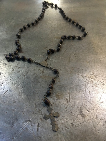 Vintage Brown Wood Rosary