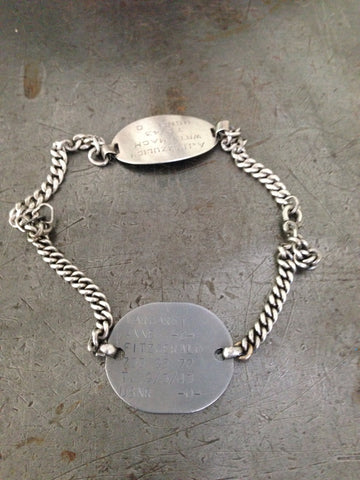 Vintage USNR Silver Dog Tag Necklace