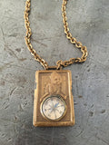 Vintage Brass Compass Advertising Brown Shoe Co.Necklace