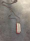 vintage mini harmonica on ball chain necklace