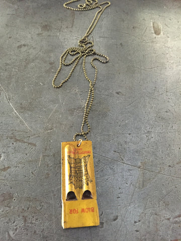 Vintage Advertising Whistle Necklace