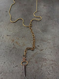 Vintage Brass #0 Pocket Watch Key Necklace