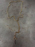Vintage brass pocket watch key necklace