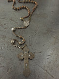 Vintage WW1/WW2 Military Brass Rosary Beads with Catacombe Roma Crucifix