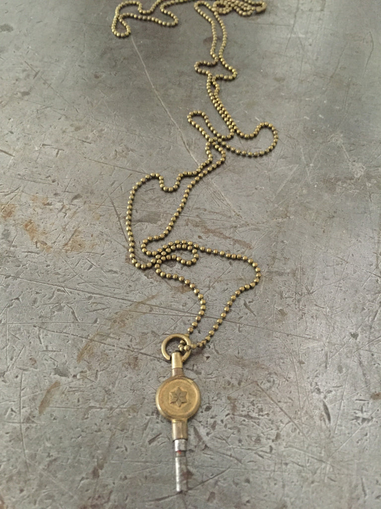 Vintage BRASS Lock and Key Necklace