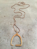 Vintage Copper Horseshoe Fob Necklace