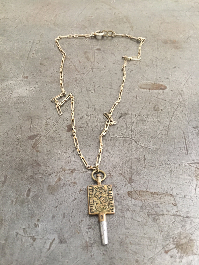 Vintage Pocket Watch Winder Key Necklace