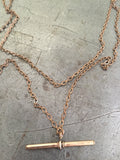 Vintage Rose Gold Muff Chain & T- Bar Fob Necklace